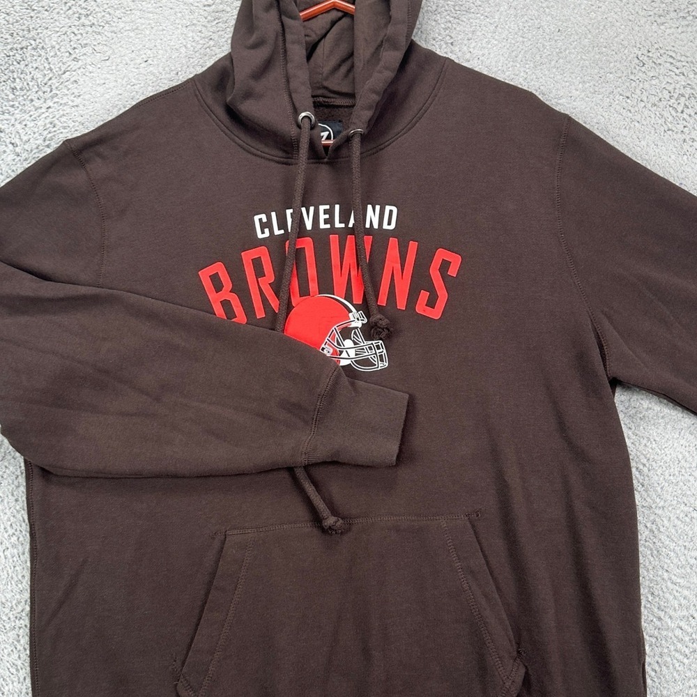 Cleveland Browns Mens Hoodie Football NFL Jacket XL Brown Drawstring Pocket 47